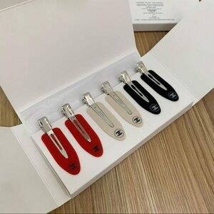 CHANEL Red, Cream, and Black Money Clip Set